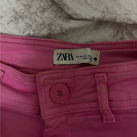 Zara Hot Pink High-Rise Wide-Leg Jeans - Picture 4 of 5